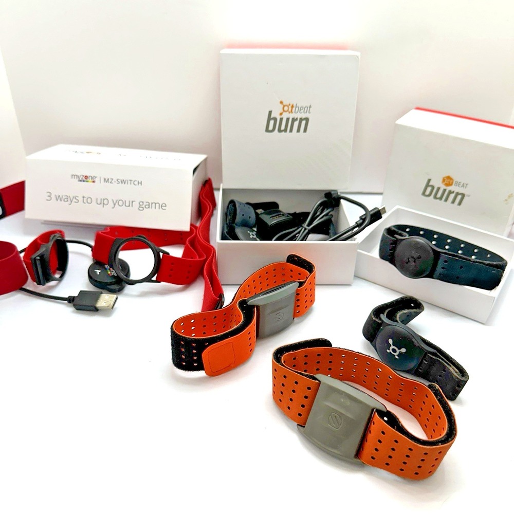 Myzone MZ-Switch + OTBeat Burn 2 & 3 HR Monitors Lot Chest Arm Strap Bundle READ